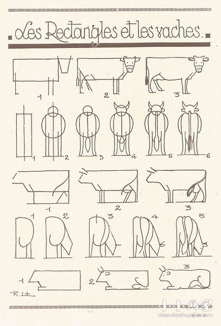 不同形态牛的简笔画画法图片步骤- www.chuantongba.top