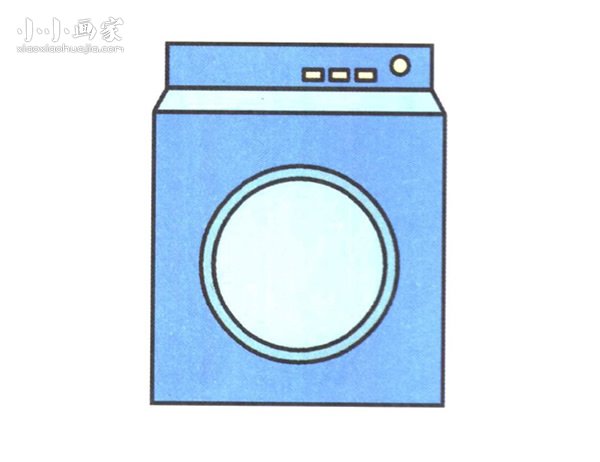 滚筒洗衣机简笔画画法图片步骤- www.chuantongba.top