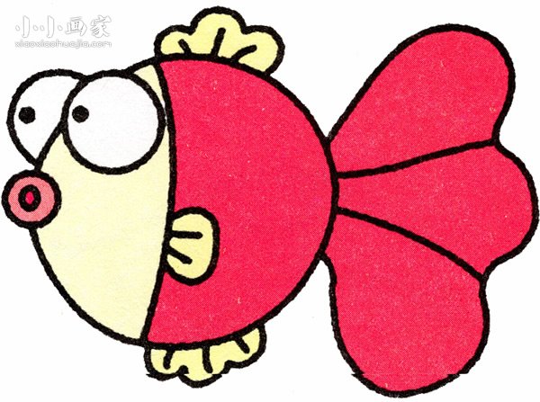 搞笑卡通金鱼简笔画画法图片步骤- www.chuantongba.top