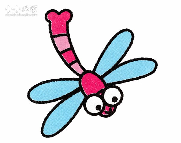 彩色蜻蜓简笔画画法图片步骤- www.chuantongba.top