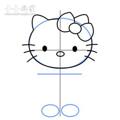 彩色的Hello Kitty简笔画画法图片步骤- www.chuantongba.top