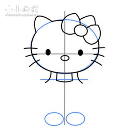 彩色的Hello Kitty简笔画画法图片步骤- www.chuantongba.top