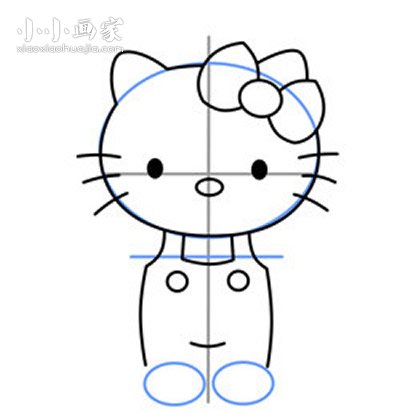 彩色的Hello Kitty简笔画画法图片步骤- www.chuantongba.top