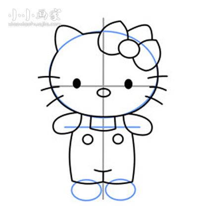 彩色的Hello Kitty简笔画画法图片步骤- www.chuantongba.top