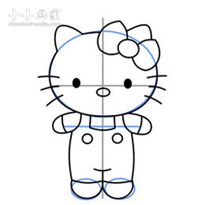 彩色的Hello Kitty简笔画画法图片步骤- www.chuantongba.top