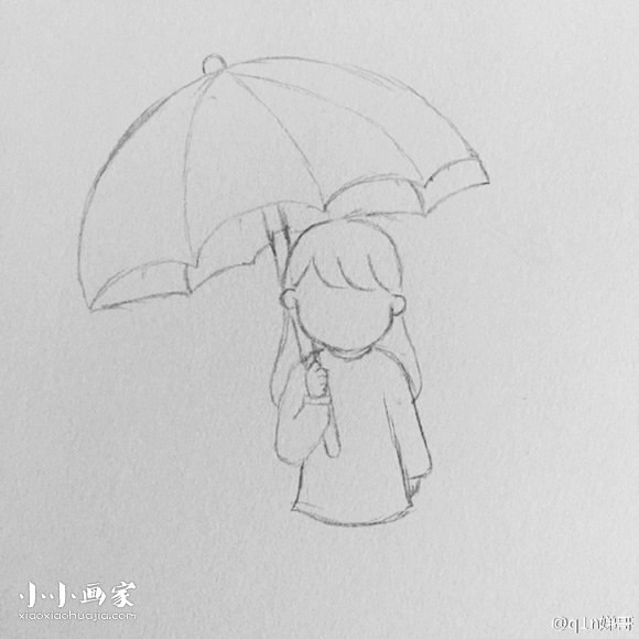 雨天打伞的小女孩简笔画画法图片步骤- www.chuantongba.top