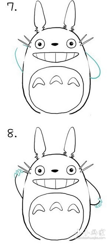 卡通龙猫简笔画画法图片步骤- www.chuantongba.top