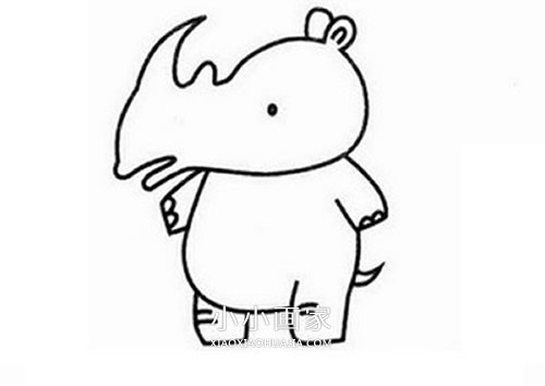 卡通犀牛简笔画画法图片步骤- www.chuantongba.top