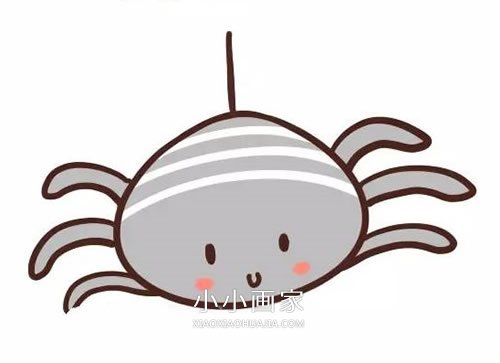 彩色卡通小蜘蛛简笔画画法图片步骤- www.chuantongba.top