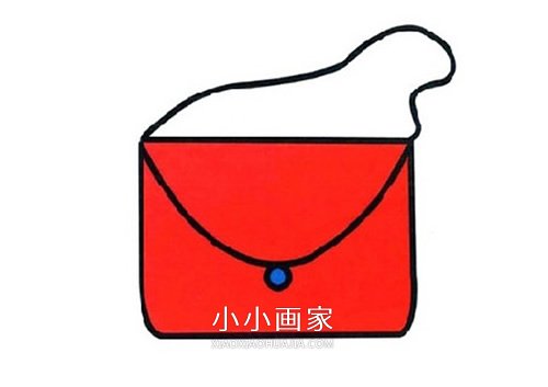 红色斜挎包简笔画画法图片步骤- www.chuantongba.top