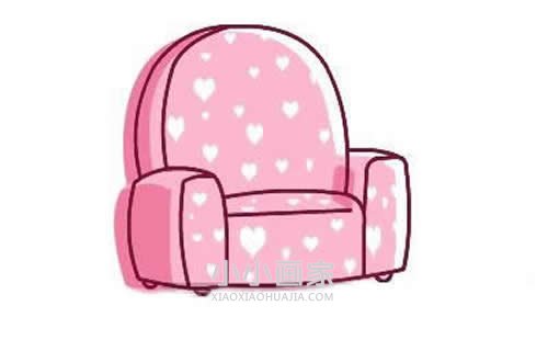 粉红的可爱扶手沙发简笔画画法图片步骤- www.chuantongba.top