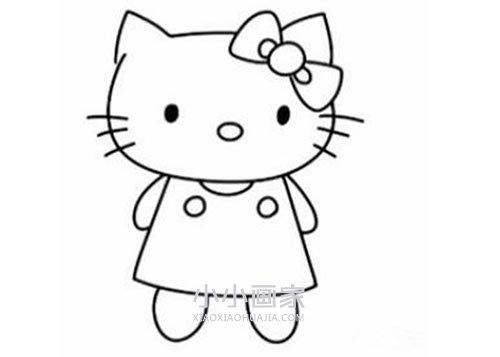 彩色凯蒂猫简笔画画法图片步骤- www.chuantongba.top