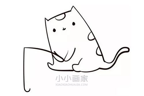 小猫钓鱼简笔画画法图片步骤- www.chuantongba.top