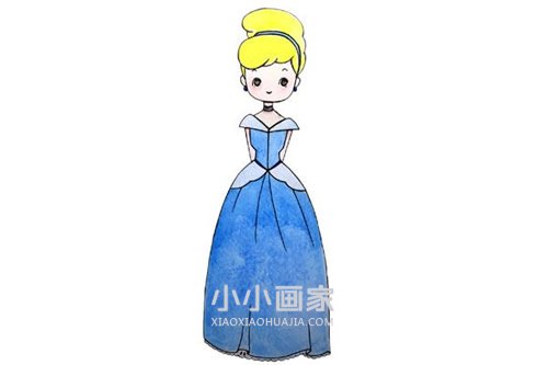 彩色灰姑娘简笔画画法图片步骤- www.chuantongba.top