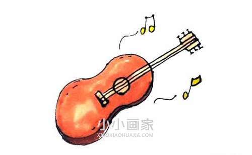 彩色吉他简笔画画法图片步骤- www.chuantongba.top
