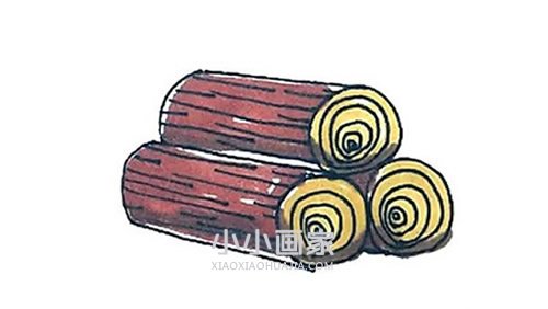 一堆木头简笔画画法图片步骤- www.chuantongba.top