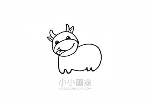 可爱小奶牛简笔画画法图片步骤- www.chuantongba.top