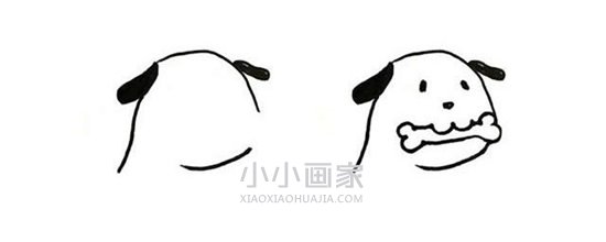 叼骨头的小狗狗简笔画画法图片步骤- www.chuantongba.top