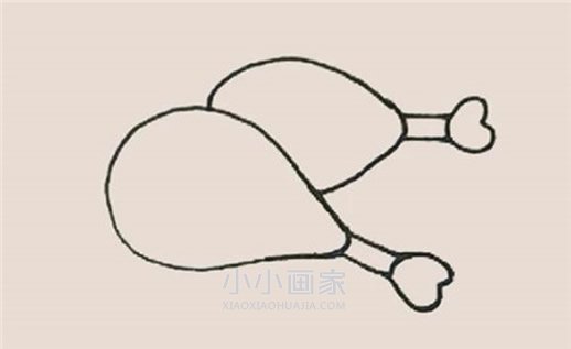 彩色鸡腿简笔画画法图片步骤- www.chuantongba.top