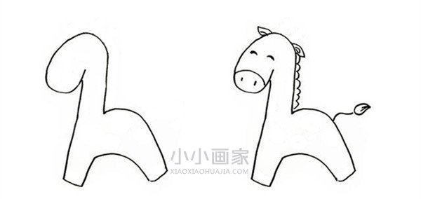 卡通长颈鹿简笔画画法图片步骤- www.chuantongba.top