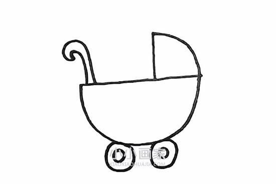 漂亮婴儿车简笔画画法图片步骤- www.chuantongba.top