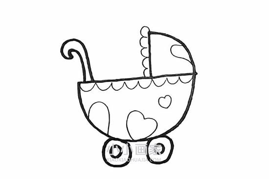 漂亮婴儿车简笔画画法图片步骤- www.chuantongba.top