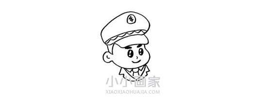 敬礼的警察简笔画画法图片步骤- www.chuantongba.top