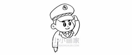 敬礼的警察简笔画画法图片步骤- www.chuantongba.top