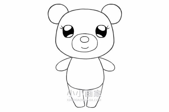 可爱的小熊姑娘简笔画画法图片步骤- www.chuantongba.top