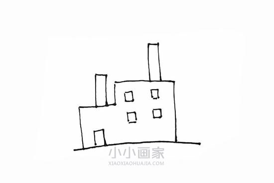 开工的工厂简笔画画法图片步骤- www.chuantongba.top