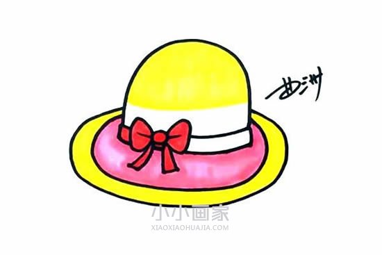 漂亮太阳帽简笔画画法图片步骤- www.chuantongba.top