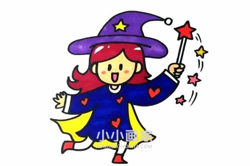 小小女魔法师简笔画画法图片步骤- www.chuantongba.top