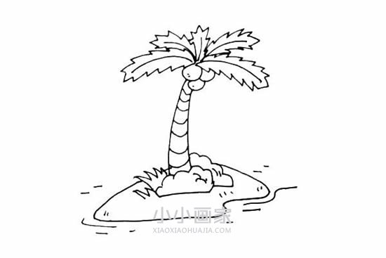 岛上的椰子树简笔画画法图片步骤- www.chuantongba.top
